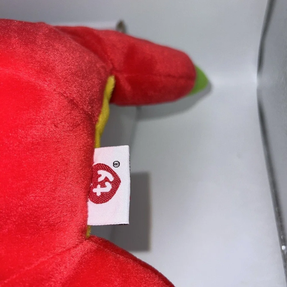 Vintage 1998 Ty Ribbit Pillow Pal Red and Green Frog‎ 15'' plush -Stuffed Animal